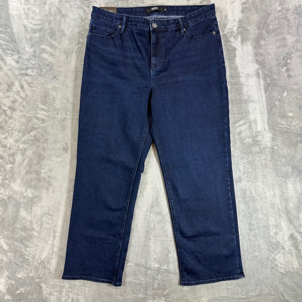 New Hudson Straight Leg Jeans Women's Size 16/36 Obscurity Blue Dark Wash Denim